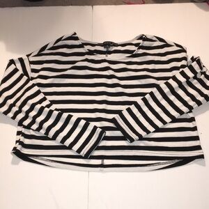 Hyfve Black and White Cropped Long Sleeve Tee